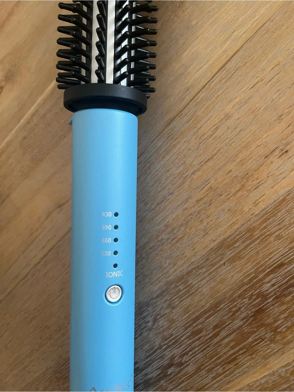 AmoVee Ionic Straightening Brush Blue Electric 4 Heat Settings 430°F